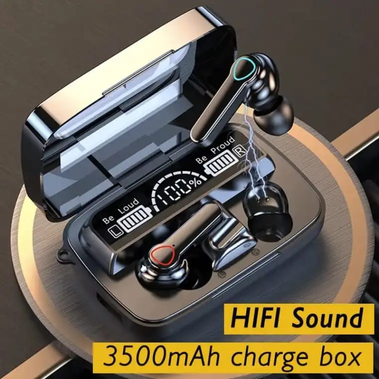M19 TWS Earbuds with 3500mAh Power Bank – HiFi Sound & LED Display