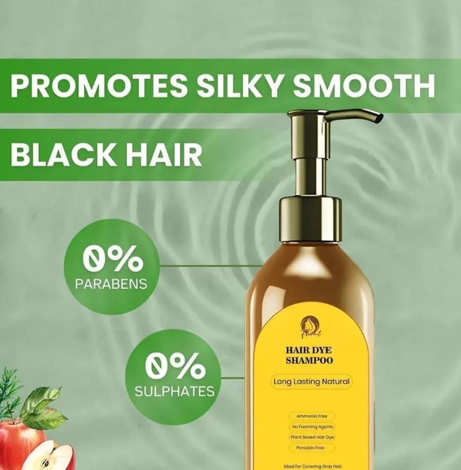 Floral Natural Black Hair Color Shampoo – Ammonia Free