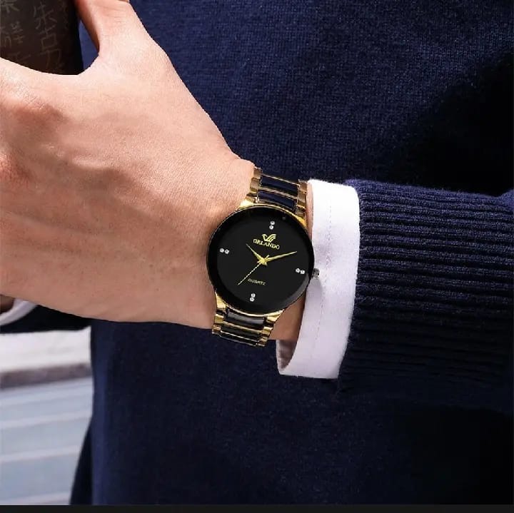 Luxury Matte Black Men's Watch – Sleek Minimalist Design
