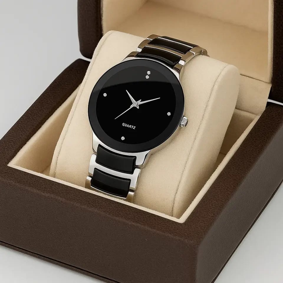 Luxury Matte Black Men's Watch – Sleek Minimalist Design