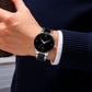 Luxury Matte Black Men's Watch – Sleek Minimalist Design