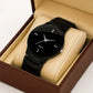Luxury Matte Black Men's Watch – Sleek Minimalist Design