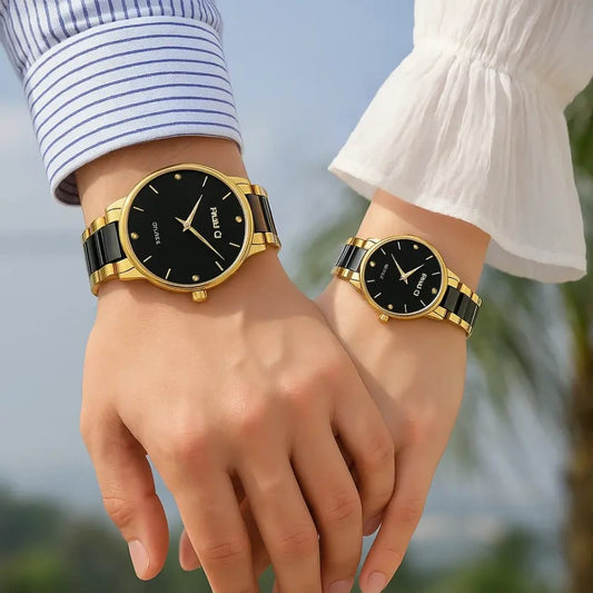 Luxury Matte Black Couple Watches - Perfect Gift for Pairs