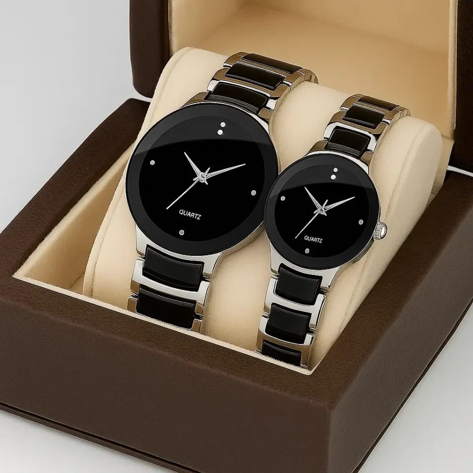 Luxury Matte Black Couple Watches - Perfect Gift for Pairs