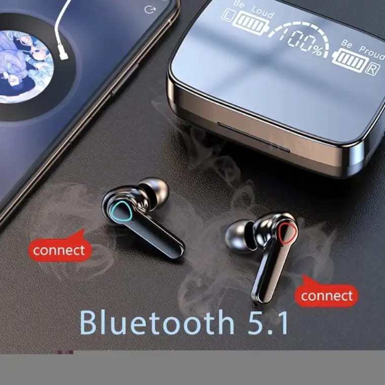 M19 TWS Earbuds with 3500mAh Power Bank – HiFi Sound & LED Display