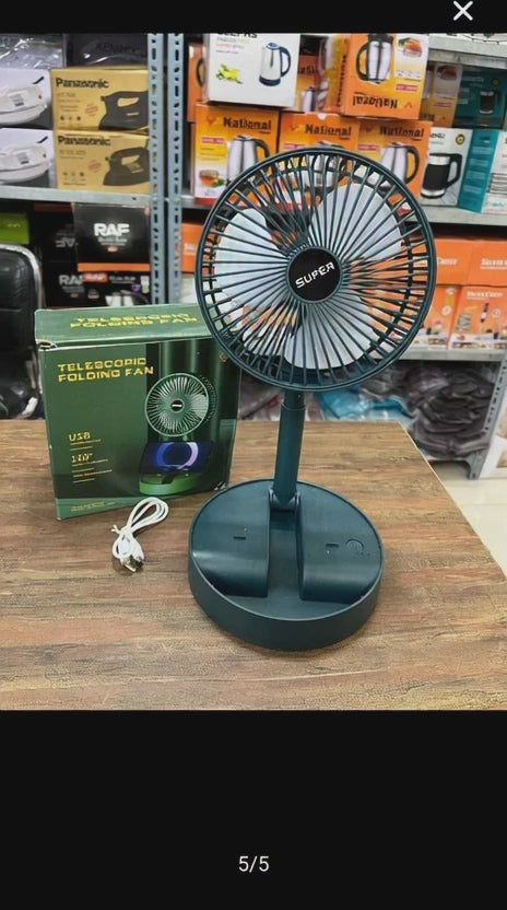 Portable Telescopic Folding Fan – USB Rechargeable